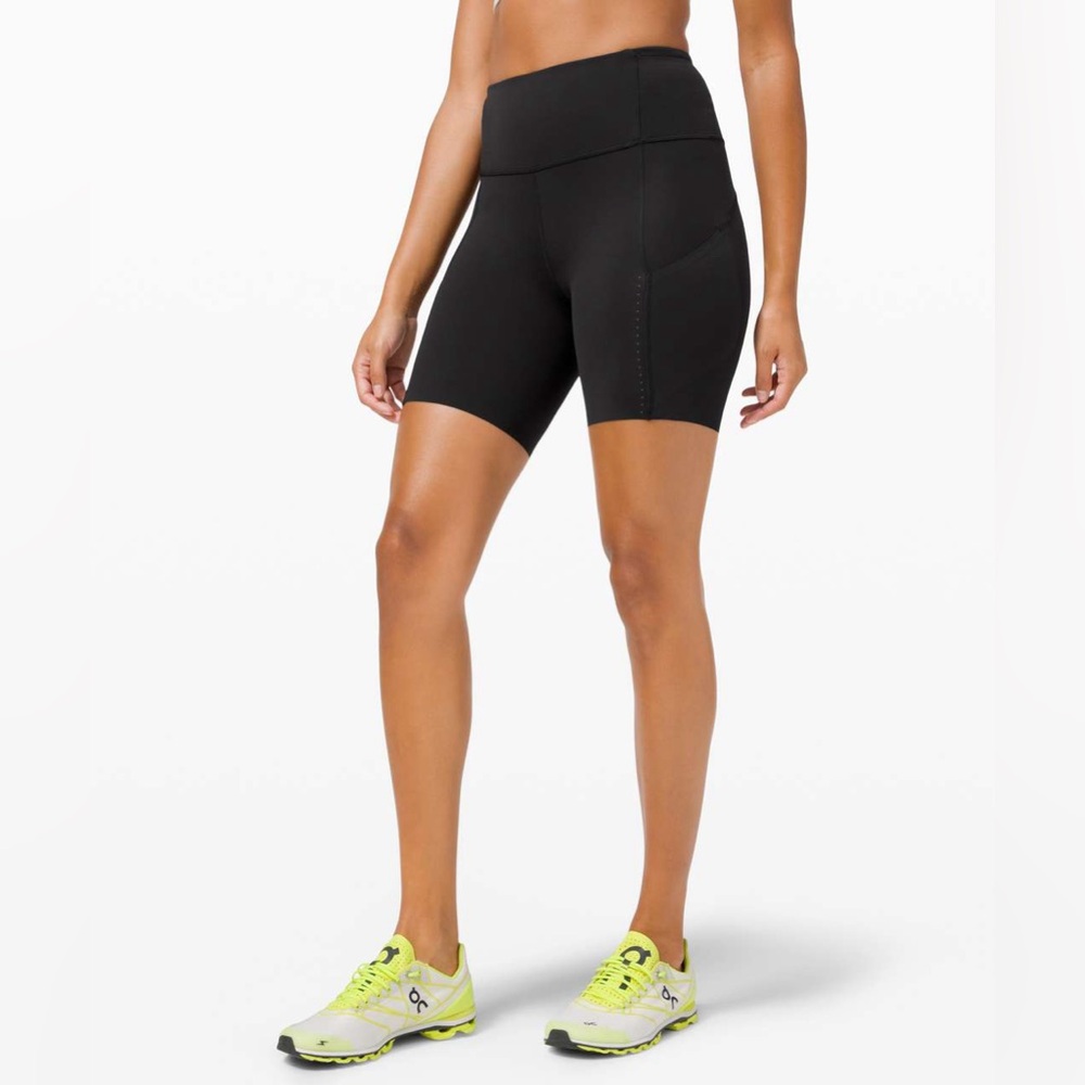 Lululemon Fast and Free Black Shorts Pockets 8” Inseam